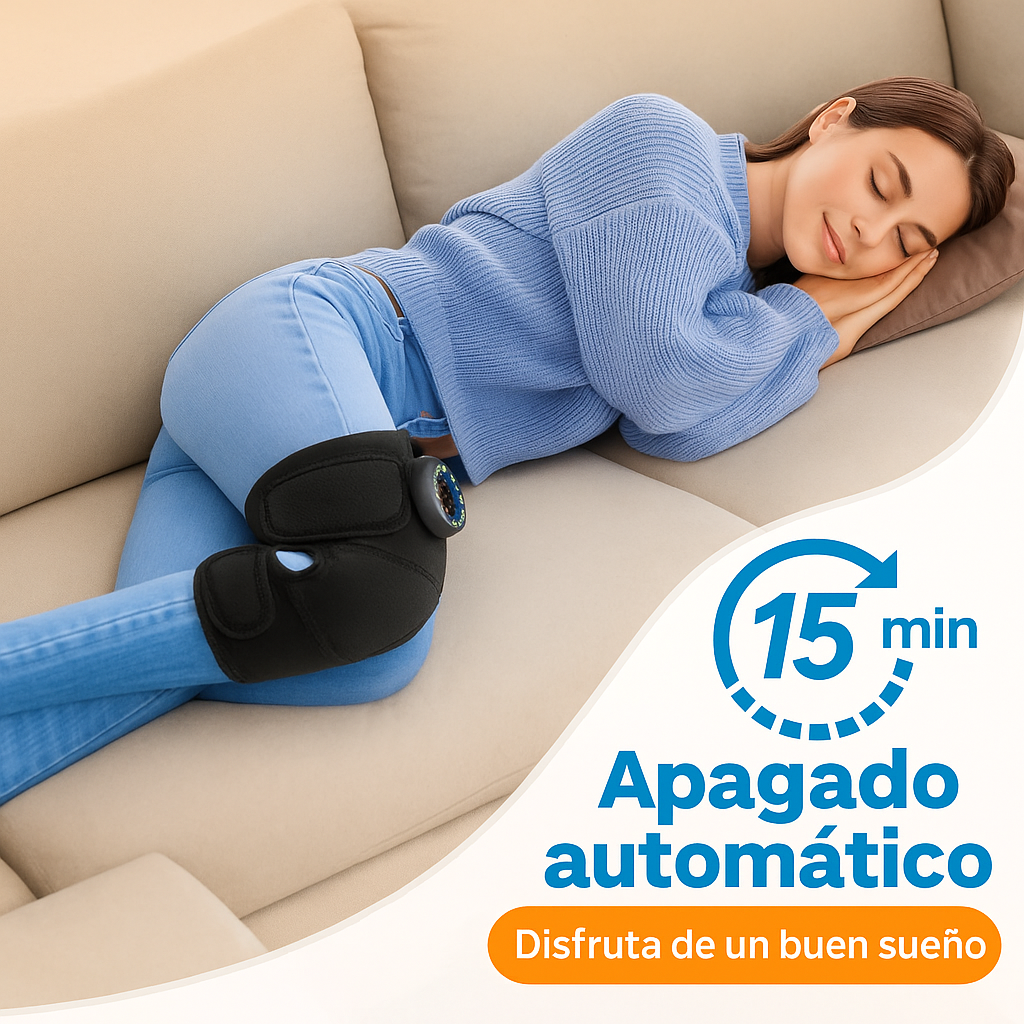 Rodillera con calor y masaje